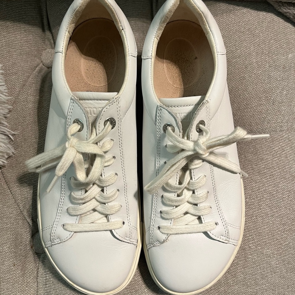 Birkenstock Women's Cream Leather Sneakers